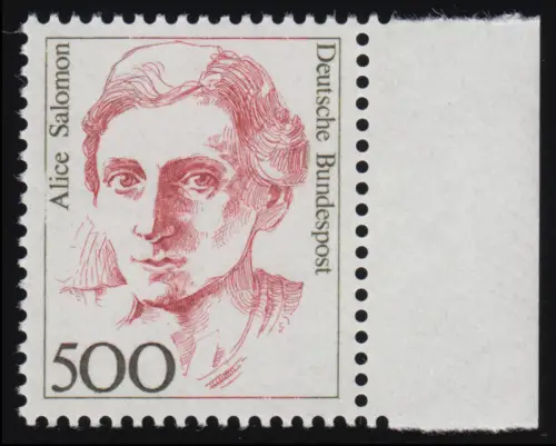 1397 Frauen Alice Salomon 500 Pf Seitenrand re. ** postfrisch