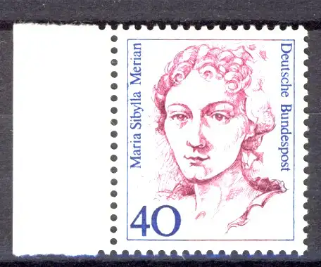 1331 Frauen Maria Sibylla Merian 40 Pf Seitenrand li. ** postfrisch