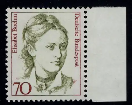 1489 Frauen Elisabet Boehm 70 Pf Seitenrand re. ** postfrisch