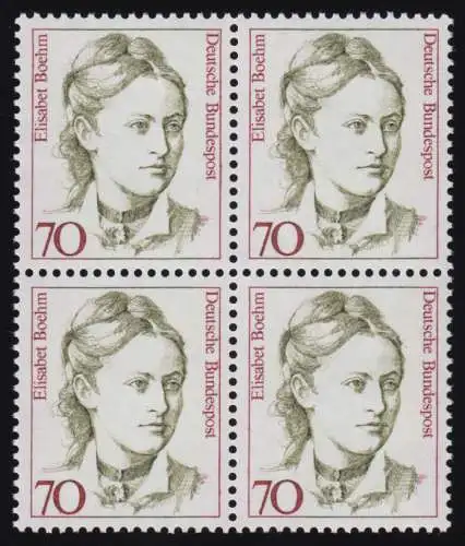 1489 Frauen 70 Pf Viererblock ** postfrisch