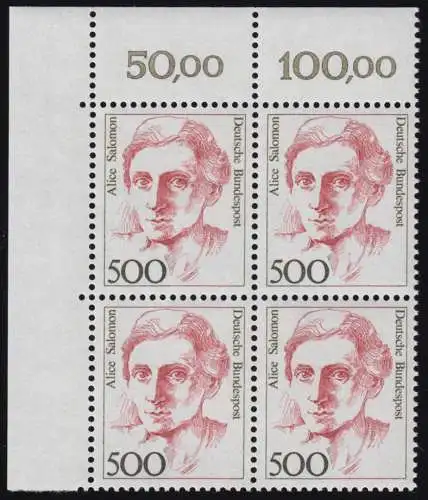 1397 Frauen Alice Salomon 500 Pf Eck-Vbl. ol ** postfrisch