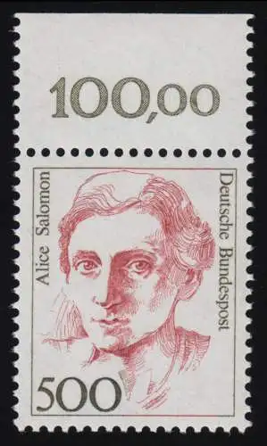 1397 Frauen Alice Salomon 500 Pf Oberrand ** postfrisch