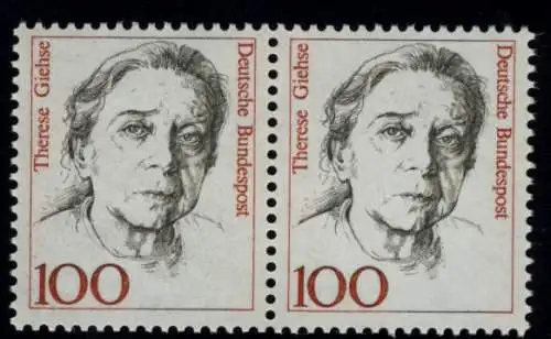 1390 Frauen Therese Giehse 100 Pf waag. Paar ** postfrisch