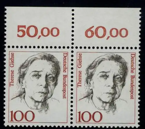 1390 Frauen Therese Giehse 100 Pf Paar OR ** postfrisch