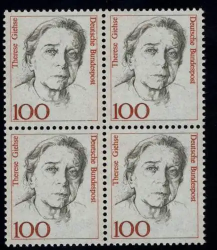 1390 Frauen Therese Giehse 100 Pf Viererblock ** postfrisch