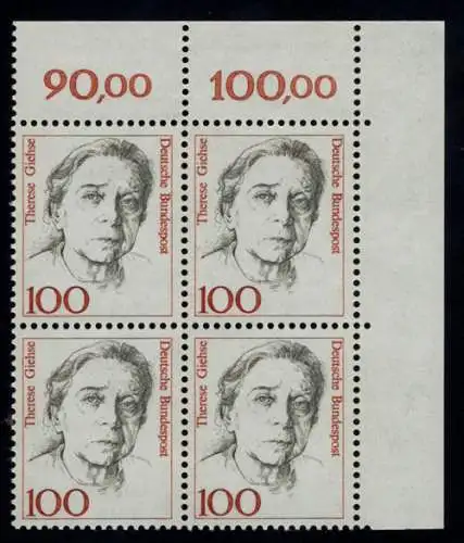 1390 Femmes 100 Pf Eck-Vbl. or ** Postfraîchissement