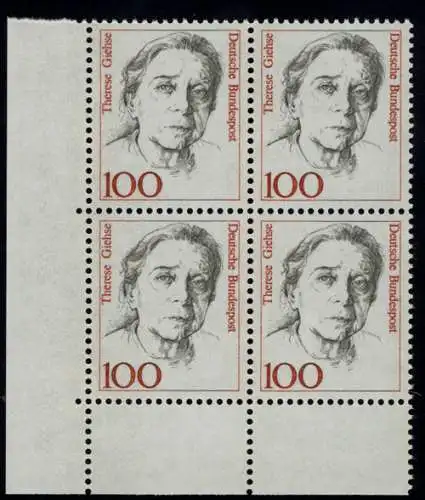 1390 Frauen Therese Giehse 100 Pf Eck-Vbl. ul ** postfrisch