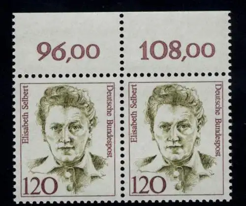 1338 Frauen Elisabeth Selbert 120 Pf Paar OR ** postfrisch