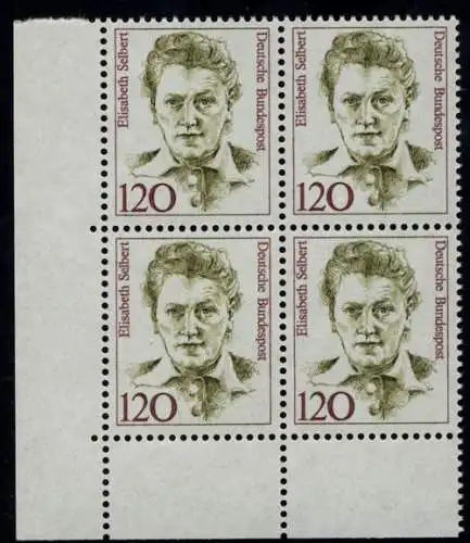 1338 Frauen Elisabeth Selbert 120 Pf Eck-Vbl. ul ** postfrisch