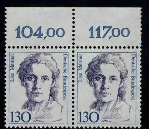 1366 Frauen Lise Meitner 130 Pf Paar OR ** postfrisch