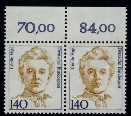 1432 Frauen Cécile Vogt 140 Pf Paar OR ** postfrisch