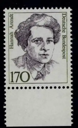 1391 Frauen Hannah Arendt 170 Pf Unterrand ** postfrisch