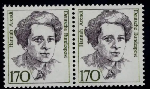 1391 Frauen Hannah Arendt 170 Pf waag. Paar ** postfrisch