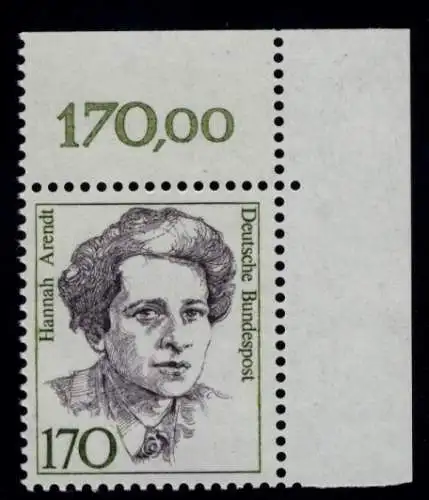 1391 Frauen Hannah Arendt 170 Pf Ecke or ** postfrisch