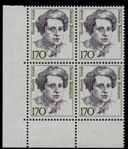 1391 Frauen Hannah Arendt 170 Pf Eck-Vbl. ul ** postfrisch