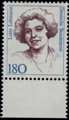 1427 Frauen Lotte Lehmann 180 Pf Unterrand ** postfrisch