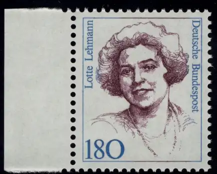 1427 Frauen Lotte Lehmann 180 Pf Seitenrand li. ** postfrisch