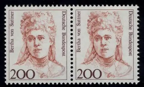 1498 Frauen Bertha von Suttner 200 Pf waag. Paar ** postfrisch