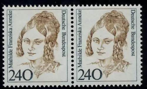 1392 Frauen Mathilde Franziska Anneke 240 Pf waag. Paar ** postfrisch