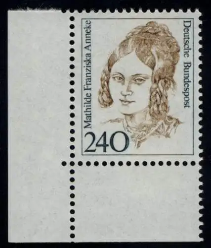 1392 Frauen Mathilde Franziska Anneke 240 Pf Ecke ul ** postfrisch