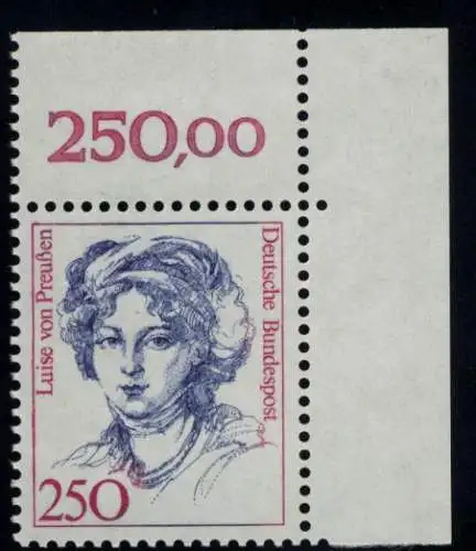 1428 Femmes Luise de Prusse 250 Pf Coin ou ** Postfraîchissement