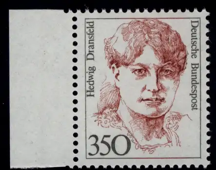 1393 Frauen Hedwig Dransfeld 350 Pf Seitenrand li. ** postfrisch