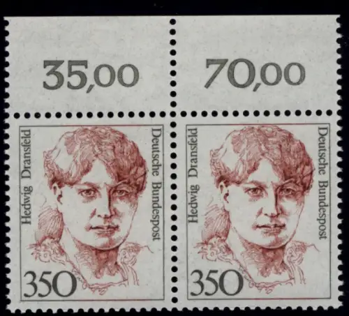 1393 Frauen Hedwig Dransfeld 350 Pf Paar OR ** postfrisch