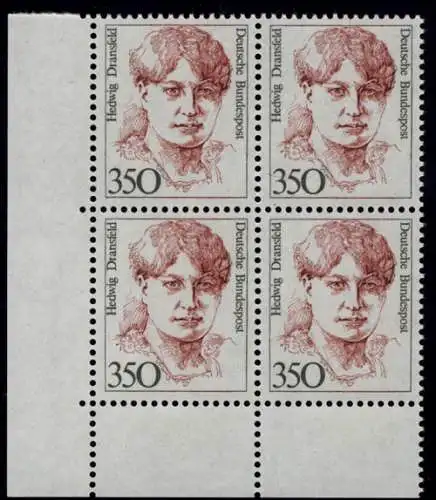 1393 Frauen Hedwig Dransfeld 350 Pf Eck-Vbl. ul ** postfrisch