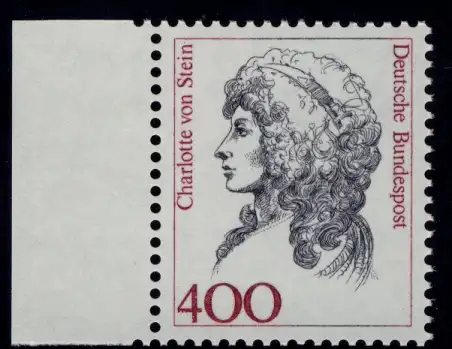 1582 Frauen Charlotte von Stein 400 Pf Seitenrand li. ** postfrisch