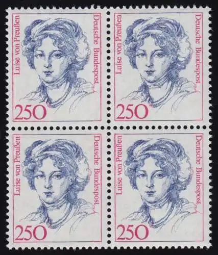 1428 Femmes Luise de Prusse 250 Pf Quadruple ** frais de port