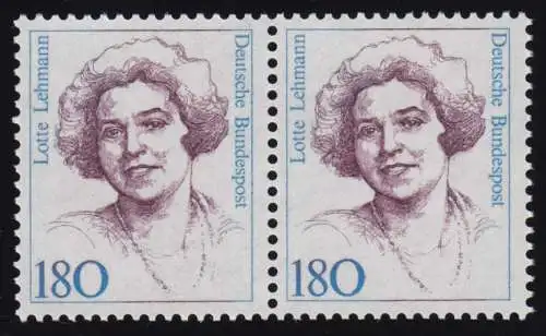 1427 Frauen Lotte Lehmann 180 Pf waag. Paar ** postfrisch