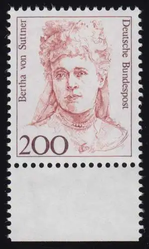 1498 Femmes Bertha par Suttner 200 Pf Sousrand ** Postfraîchissement