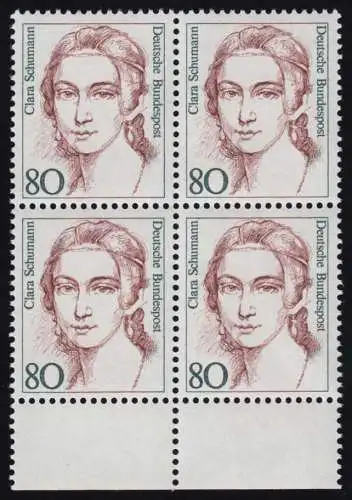 1305 Femmes Clara Schumann 80 Pf UR-Quaterbl. ** Post-fraîchissement