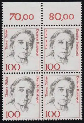 1390 Femmes Therese Giehse 100 Pf OR-Quaererbl. ** Postfraîchissement