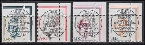 2295 ff Frauen 4 Werte mit Euro-Währung komplett, Ecken oben rechts, ESST Berlin
