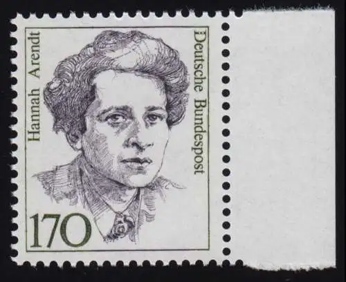 1391 Frauen Hannah Arendt 170 Pf Seitenrand re. ** postfrisch