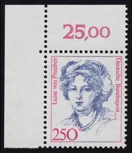 1428 Femmes Luise de Prusse 250 Pf Coin ol ** Postfraîchissement