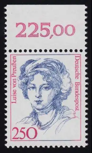 1428 Frauen Luise von Preußen 250 Pf Oberrand ** postfrisch