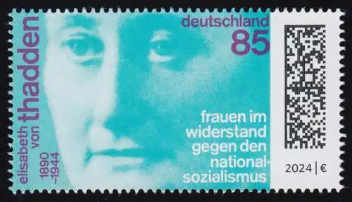 3863 Résistance au nazisme - Elisabeth de Thadden, post-frais **