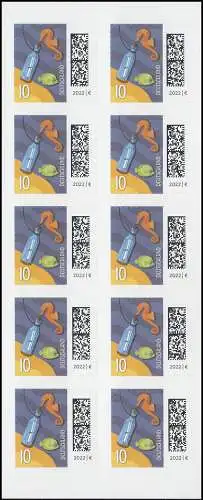 FB 138 Monde des lettres Post bouteille 10 cent, feuille 10x3866, frais de port **