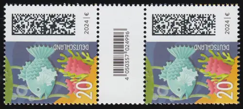 3861 Zackenbarsch 20 C. aus 200er, Paar mit Nr., KLEINEM CF, ohne Nr **