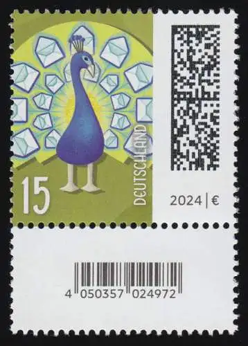 3843 Pfau 15 C. de 200, numéro et petit encodeur **