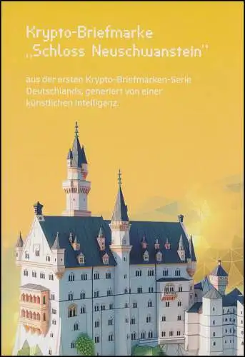 130a Markenheftchen GELB mit 3860 Schloss Neuschwanstein, EV-O BONN 10.10.24