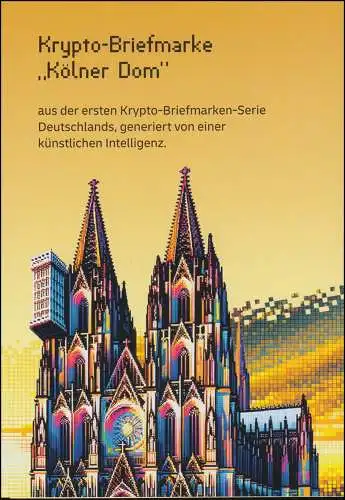 128a Markenheftchen GELB mit 3836 Kölner Dom, original Umschlag + Label, **