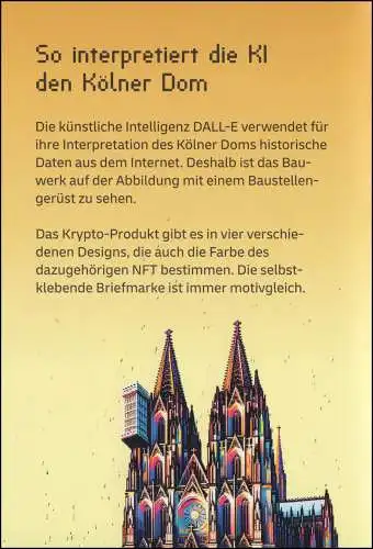 128a Carnet de marque GELB avec 3836 Cologne Dom, Dôme intérieur dans la pluie de cendres, **