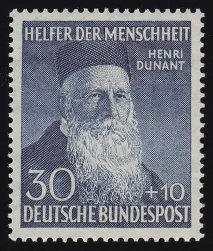 159 Henri Dunant 30+10 Pf, postfrisch **, tief geprüft Schlegel BPP