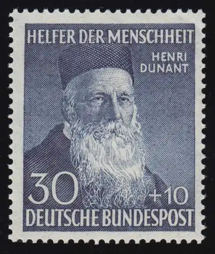 159 Henri Dunant 30+10 Pf, postfrisch **, tief geprüft Schlegel BPP