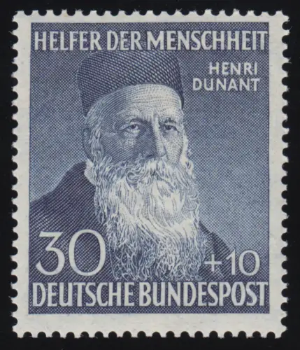 159 Henri Dunant 30+10 Pf, postfrisch **, tief geprüft Schlegel BPP