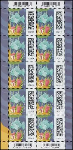 3861 Welt der Briefe Zackenbarsch 20 Cent - 10er-Bogen ** / MNH