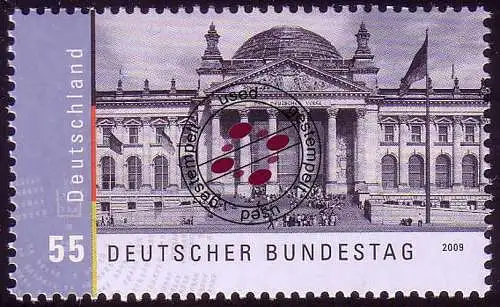 2757 Bundestag aus Block 76, gestempelt O